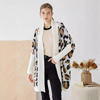 Dulcira | Women's Lightweight Cardigan with Modern Leopard Print and Open Front
