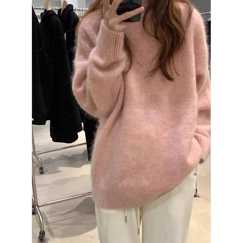 Dulcira | Pullover Mohair Mix Plus Size Fit Long Sleeves Round Neck