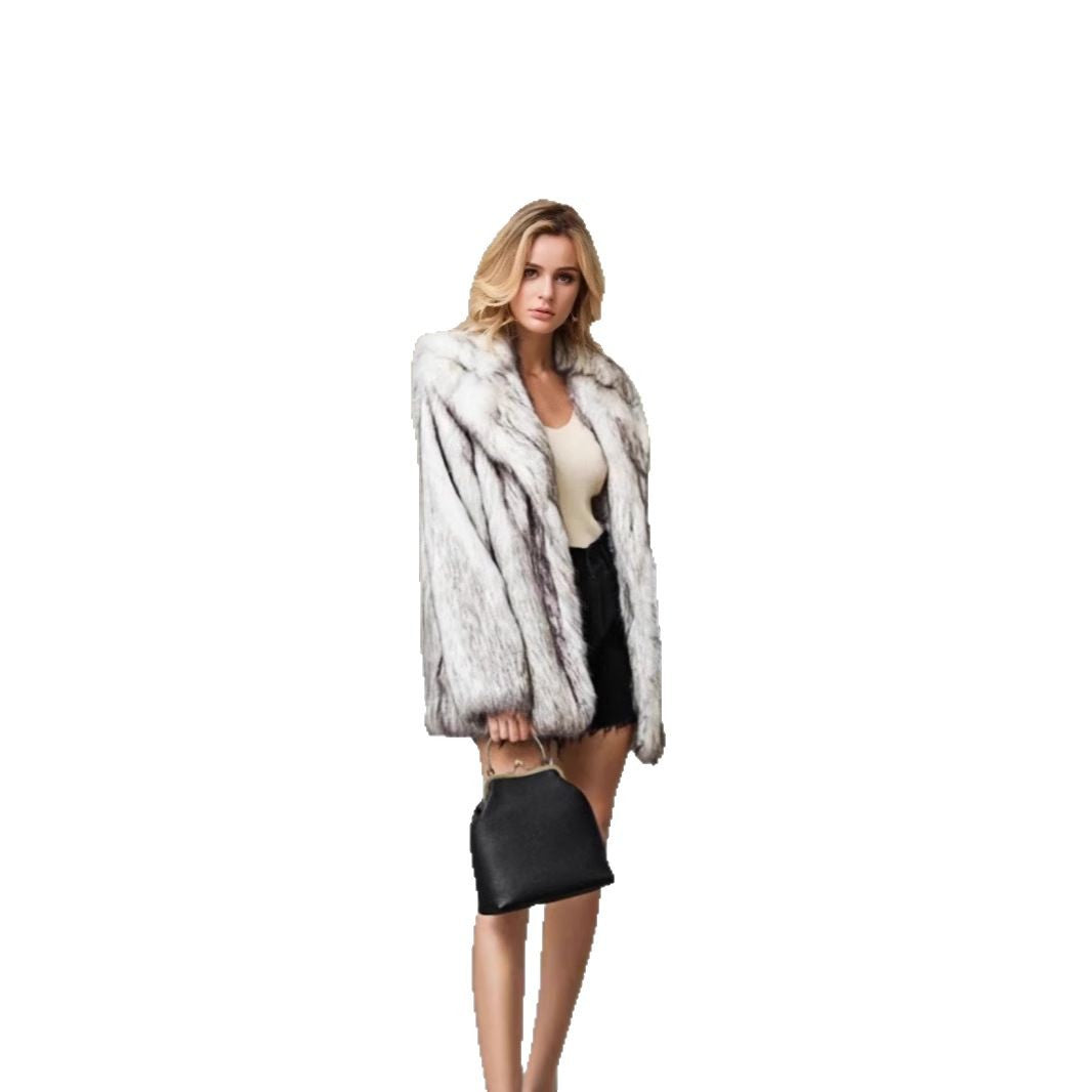 Dulcira | Women's Opulent Faux Fur Jacket with Belt