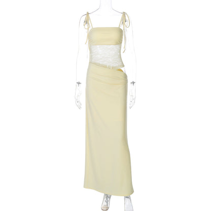 Women's Elegant Maxi Dress with Lace Top and Flattering Cut Dulcira