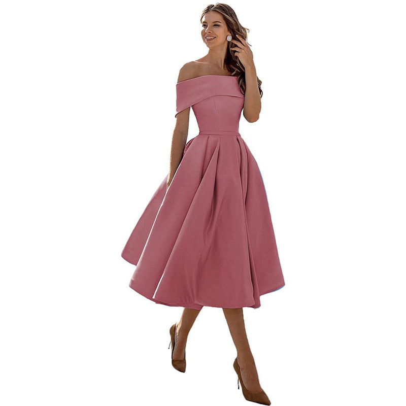 Dulcira | Versatile Strapless Satin Dress for Parties