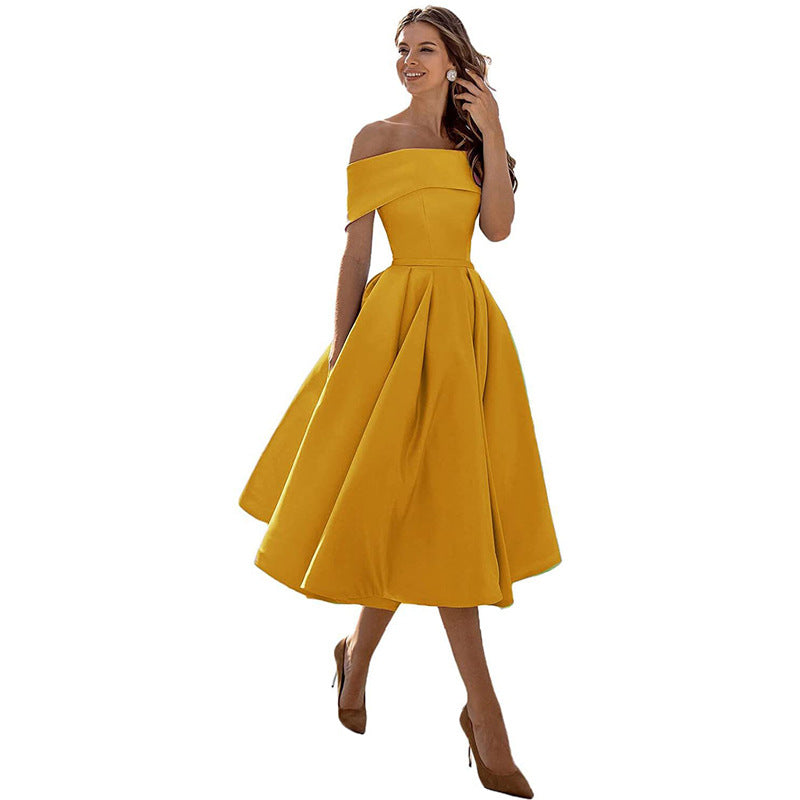 Dulcira | Versatile Strapless Satin Dress for Parties