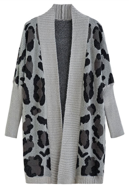 Dulcira | Women's Lightweight Cardigan with Modern Leopard Print and Open Front