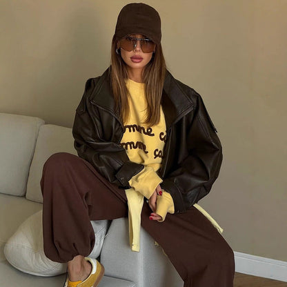 Women's Oversized Leather Jacket Dulcira