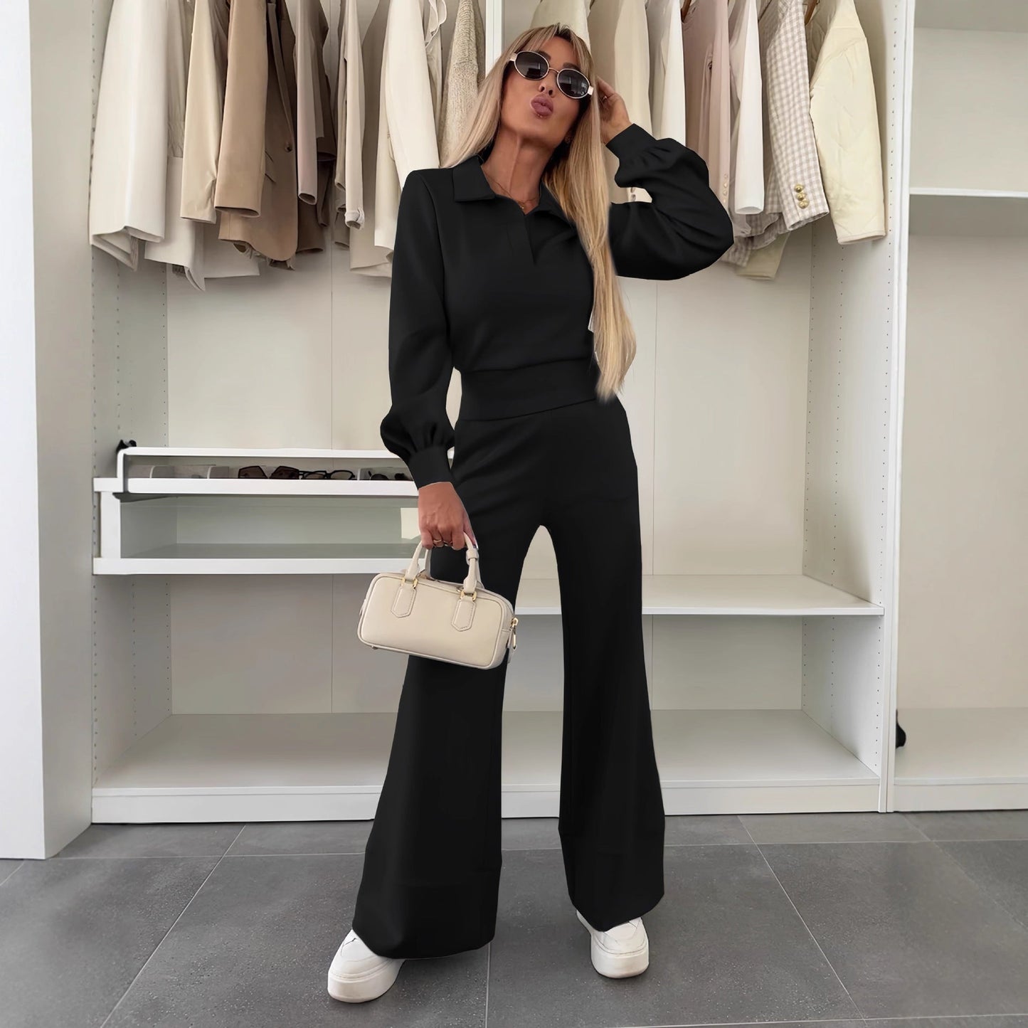 Women's Stylish and Casual Jumpsuit with Wide Leg and Elegant Sleeves Dulcira