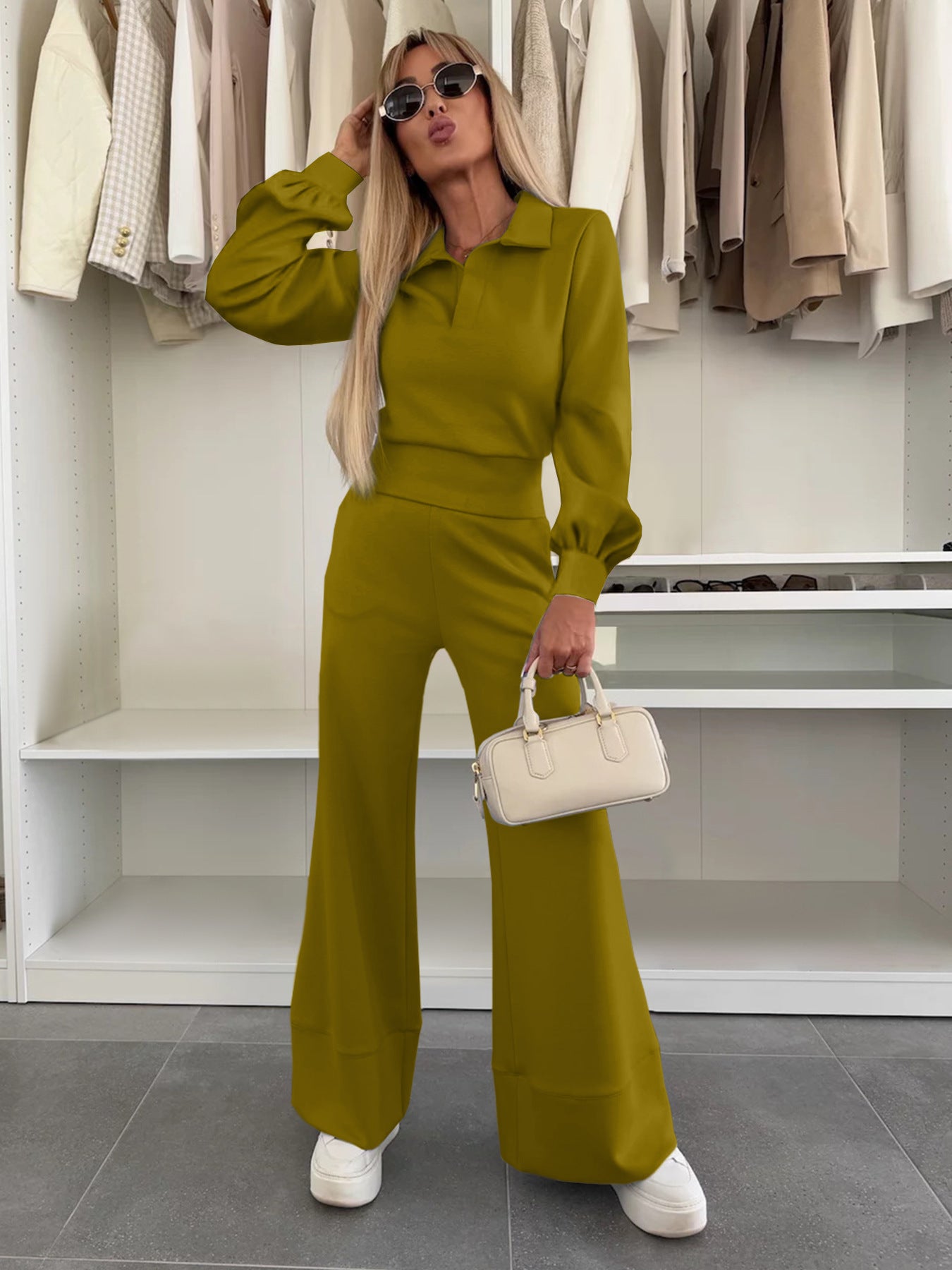 Women's Stylish and Casual Jumpsuit with Wide Leg and Elegant Sleeves Dulcira