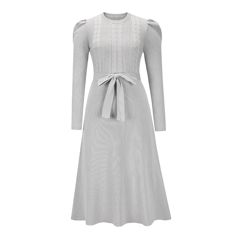 Dulcira | Knitted Midi Dress with Round Neckline