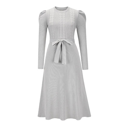 Dulcira | Knitted Midi Dress with Round Neckline