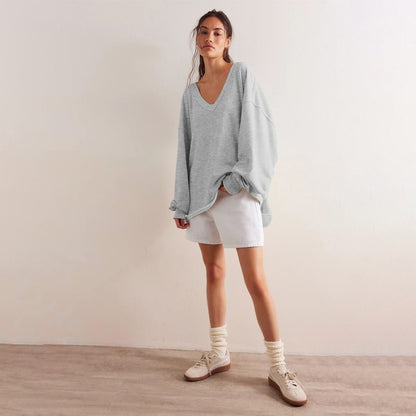 Dulcira | Women's Oversized V-Neck Sweatshirt with Casual Fit