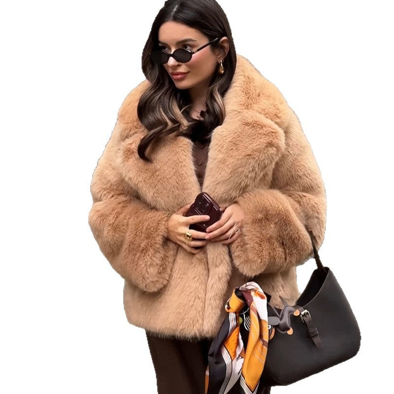 Dulcira | Ladies Fur Coat with Oversized Cut and Soft Lining