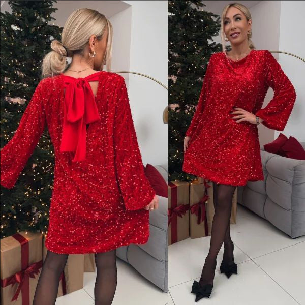 Dulcira | Sequin Bow Dress