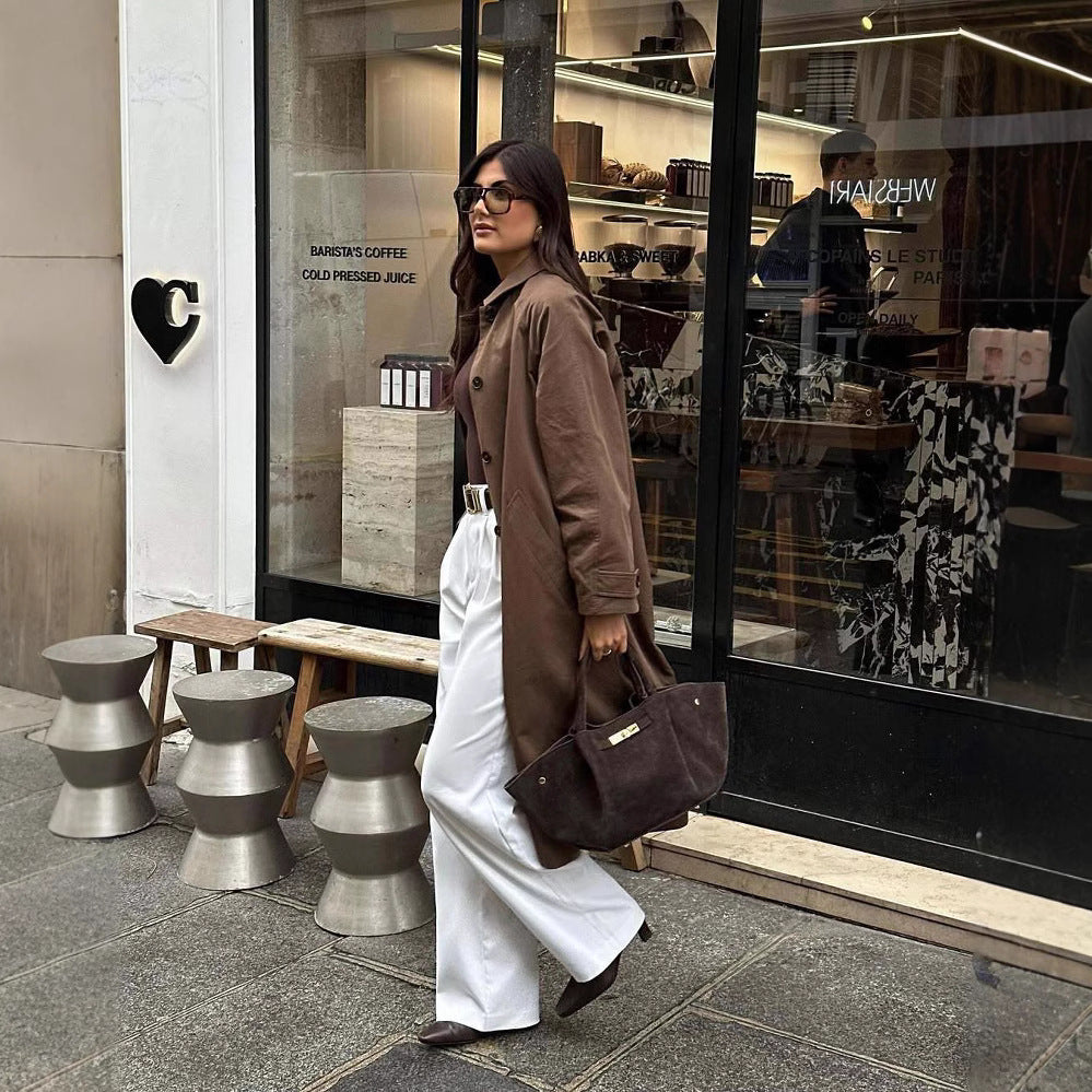 Dulcira | Women's stylish trench coat jacket with casual cut and belt