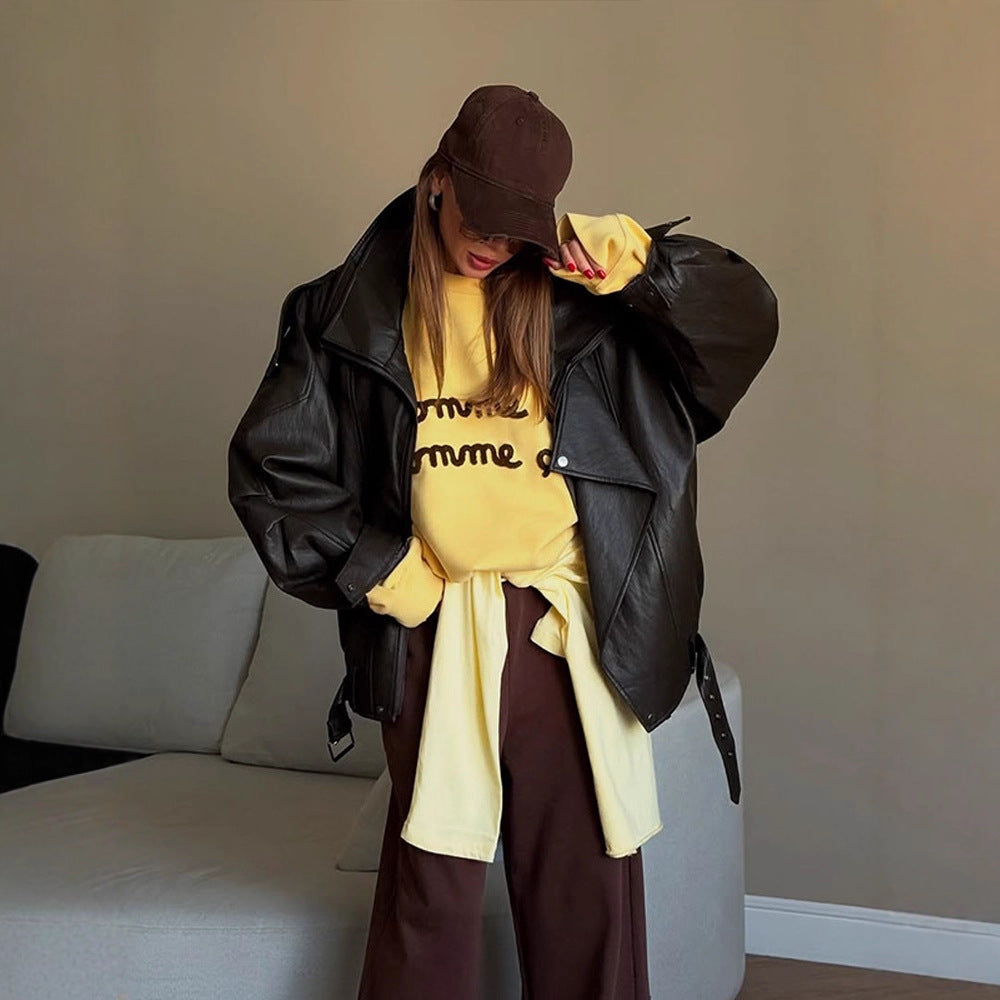 Women's Oversized Leather Jacket Dulcira