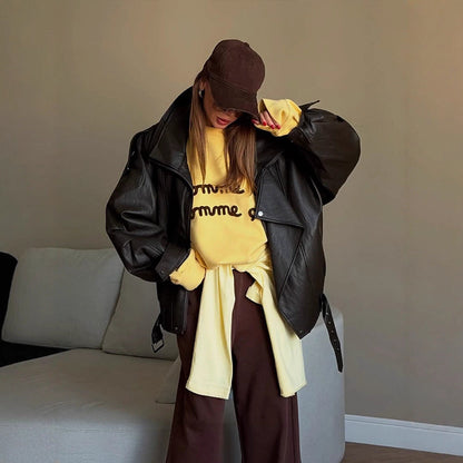 Women's Oversized Leather Jacket Dulcira