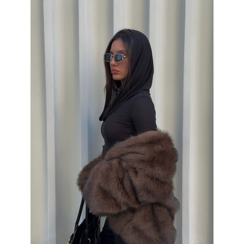 Women's Luxurious Faux Fur Coat with Elegant Cut Dulcira