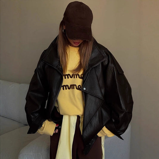 Women's Oversized Leather Jacket Dulcira