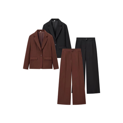 Dulcira | Ladies Elegant Business Set with Blazer and Wide Trousers