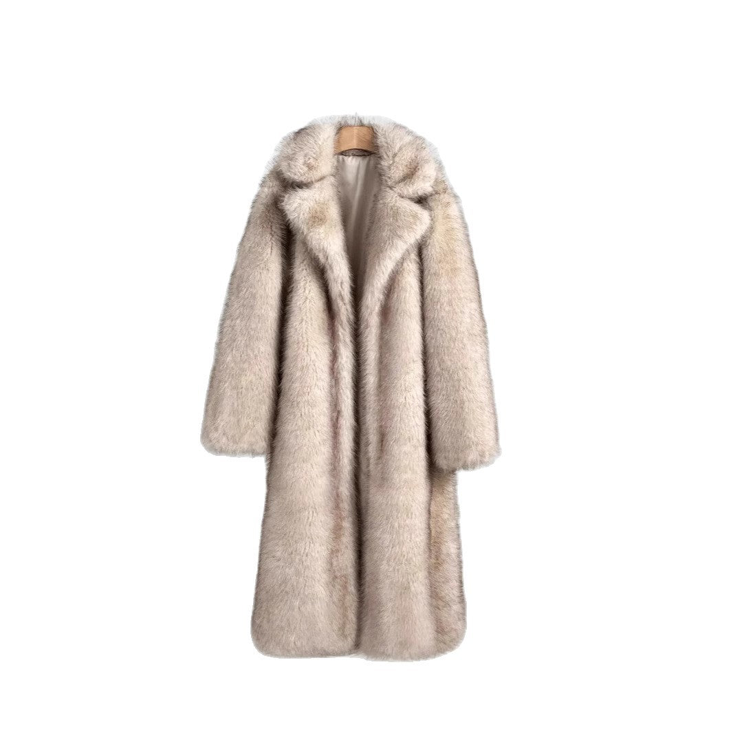 Ladies Elegant Fur Coat with Large Pockets Dulcira