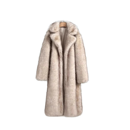 Ladies Elegant Fur Coat with Large Pockets Dulcira