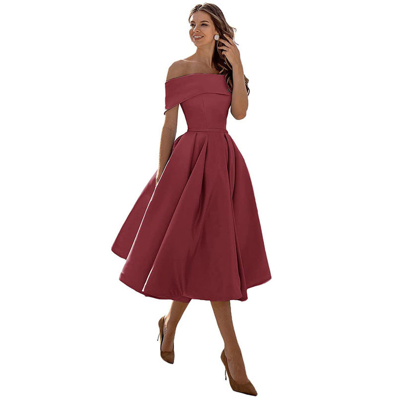 Dulcira | Versatile Strapless Satin Dress for Parties