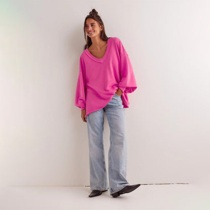 Dulcira | Women's Oversized V-Neck Sweatshirt with Casual Fit