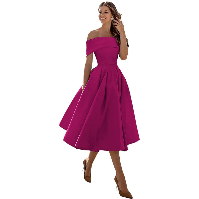 Dulcira | Versatile Strapless Satin Dress for Parties