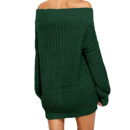 Dulcira | Women's chunky knit sweater with wide V-neck and casual fit