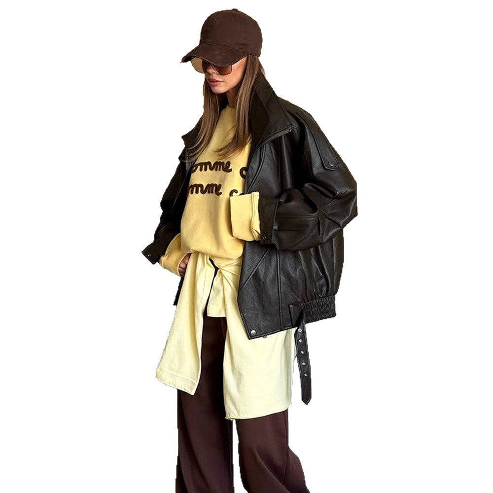 Women's Oversized Leather Jacket Dulcira