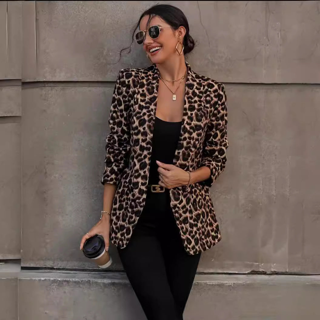 Dulcira | Women's Stylish Blazer In Leopard Design with Slim Fit