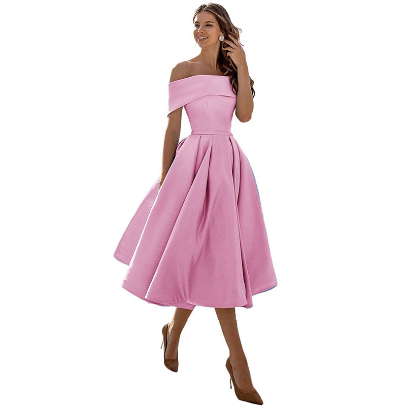 Dulcira | Versatile Strapless Satin Dress for Parties