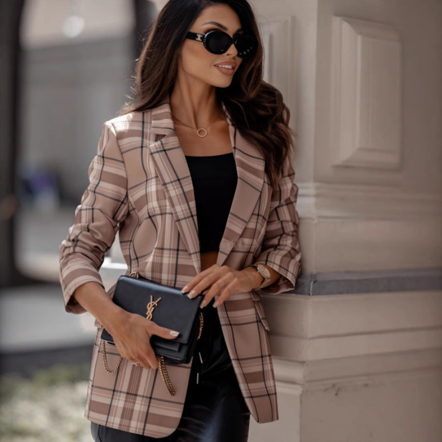 Dulcira | Women's checked oversized blazer jacket
