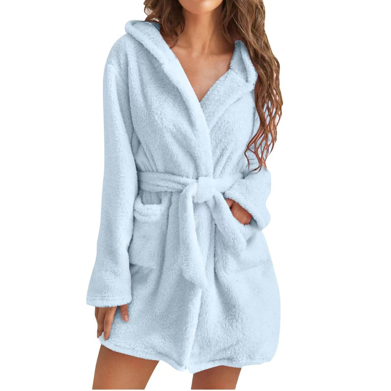 Women's Snuggly Fleece Bathrobe with Hood Dulcira