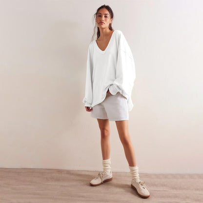 Dulcira | Women's Oversized V-Neck Sweatshirt with Casual Fit
