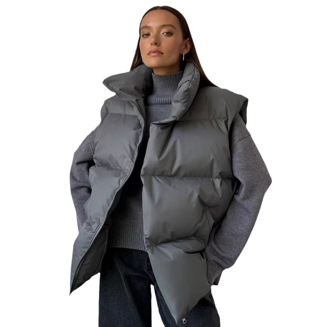 Dulcira | Women's quilted vest with high collar and pockets