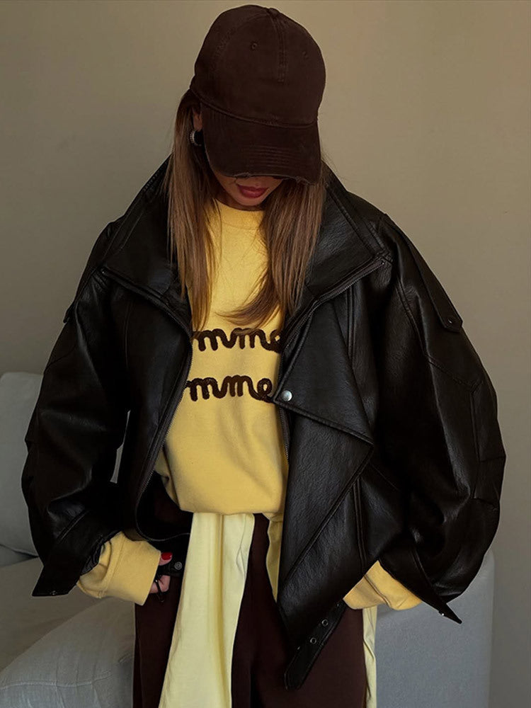 Women's Oversized Leather Jacket Dulcira