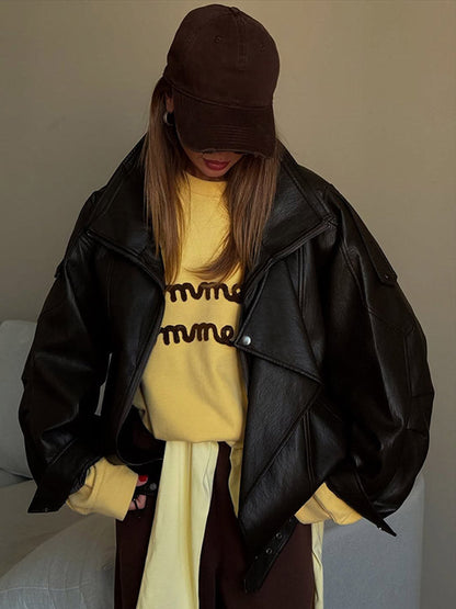 Women's Oversized Leather Jacket Dulcira