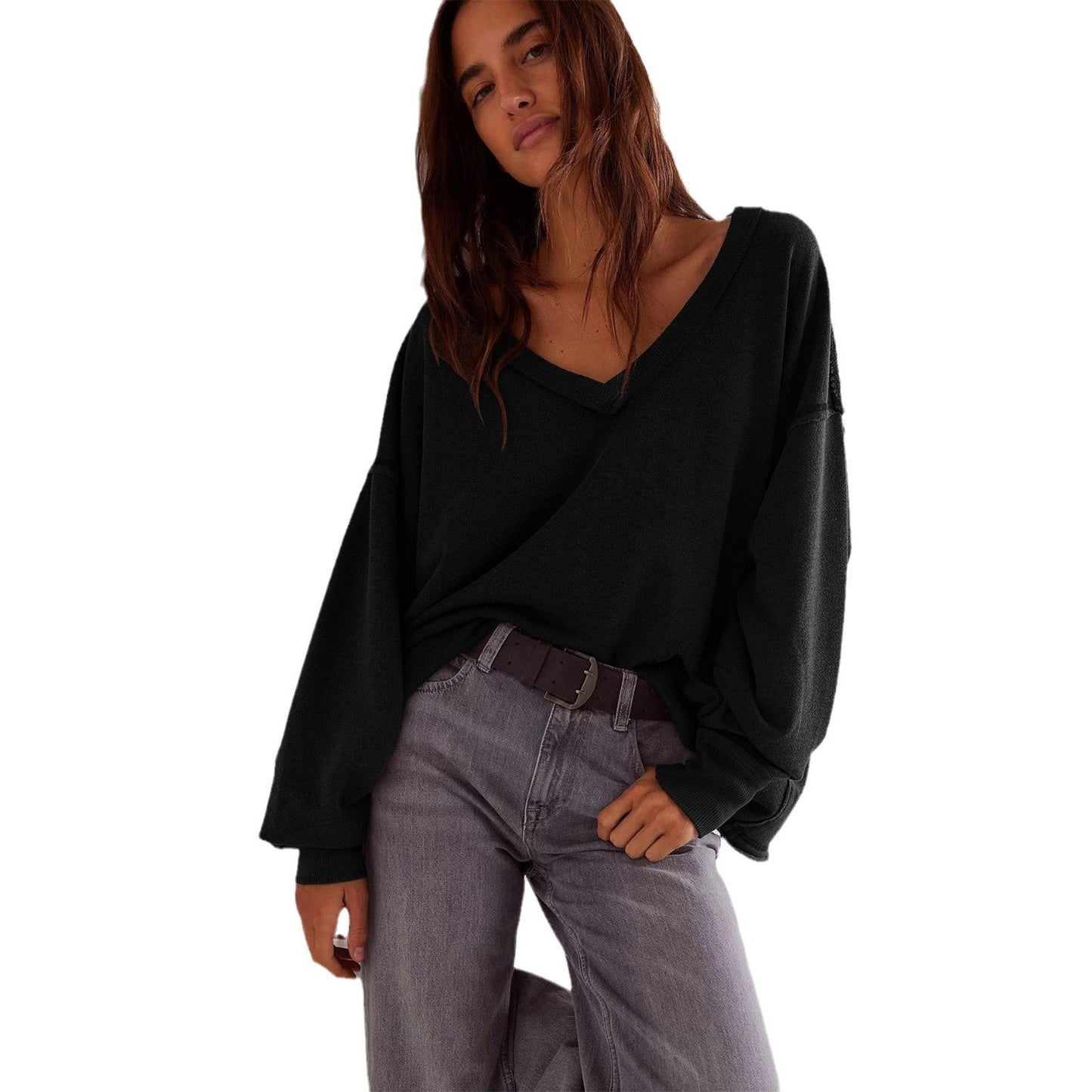 Dulcira | Women's Oversized V-Neck Sweatshirt with Casual Fit