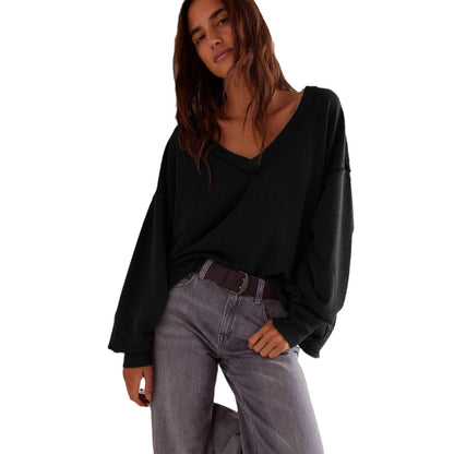 Dulcira | Women's Oversized V-Neck Sweatshirt with Casual Fit