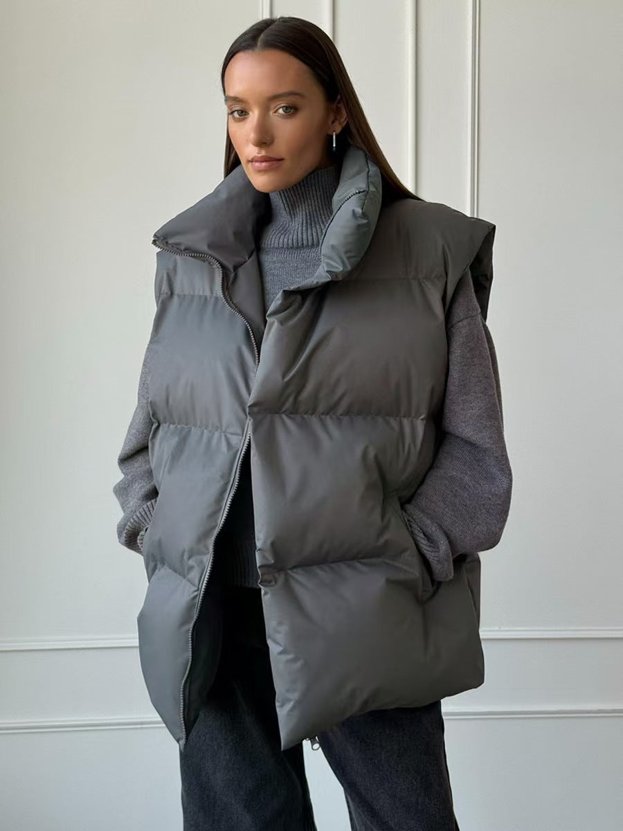 Dulcira | Women's quilted vest with high collar and pockets