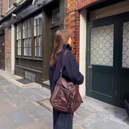 Dulcira | Women Oversized Wool Jacket with Unusual Cut and Practical Pockets