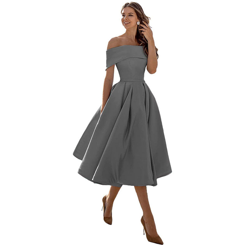 Dulcira | Versatile Strapless Satin Dress for Parties