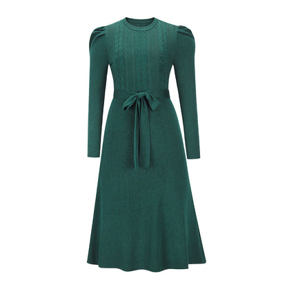 Dulcira | Knitted Midi Dress with Round Neckline