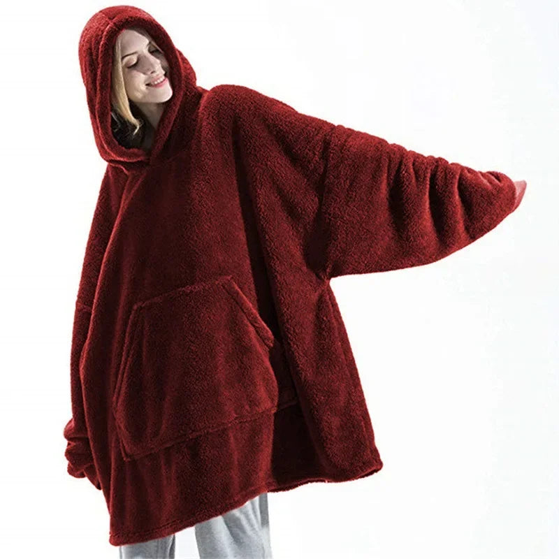 Dulcira | Oversized Flannel Blanket Hoodie for Men & Women