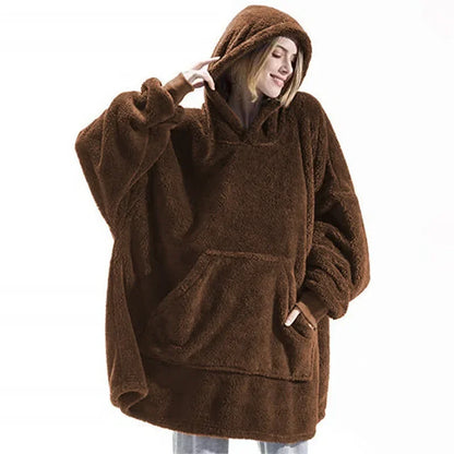 Dulcira | Oversized Flannel Blanket Hoodie for Men & Women