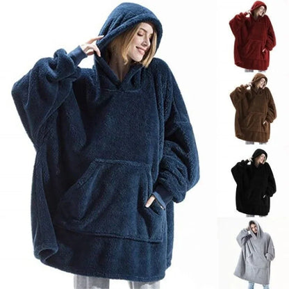 Dulcira | Oversized Flannel Blanket Hoodie for Men & Women