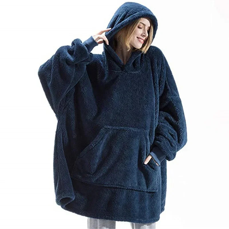 Dulcira | Oversized Flannel Blanket Hoodie for Men & Women