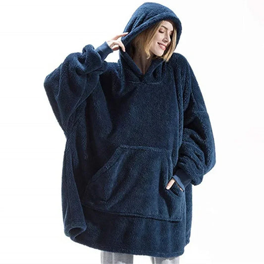 Dulcira | Oversized Flannel Blanket Hoodie for Men & Women
