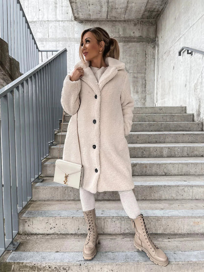 Dulcira | Longer Winter Coat Made Of Fine Wool with Buttons