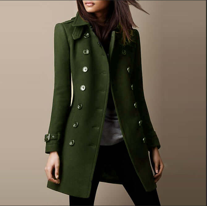 Ladies Wool Winter Coat with Classic Cut & Winter Design Dulcira