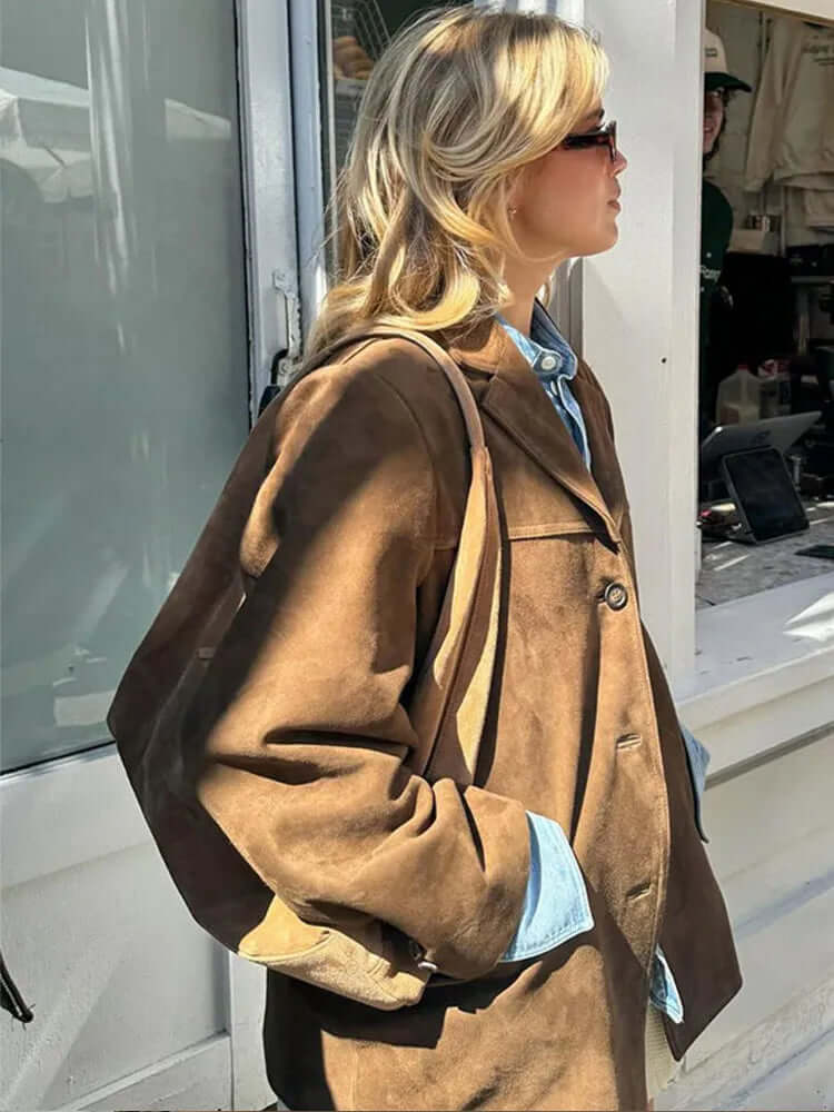 Dulcira | Suede Jacket Classic Brown Jacket